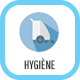 Icon hygiène carré avec une machine de nettoyage au milieu