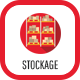 Icon stockage carré avec des étagères de stockages au milieu